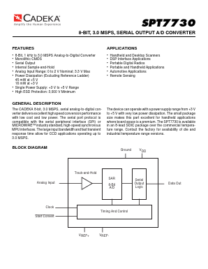 SPT7730SCU Datasheet PDF Cadeka Microcircuits LLC.