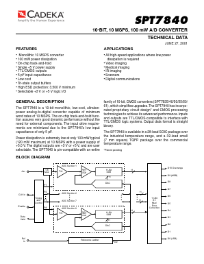 SPT7840 Datasheet PDF Cadeka Microcircuits LLC.