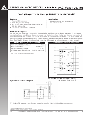 PACVGA-101 Datasheet PDF California Micro Devices Corp