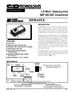 HPR1000 Datasheet PDF C AND D TECHNOLOGIES