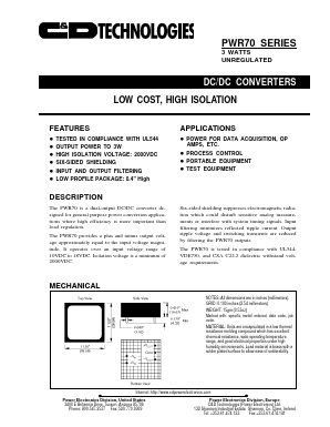 PWR70H Datasheet PDF C AND D TECHNOLOGIES