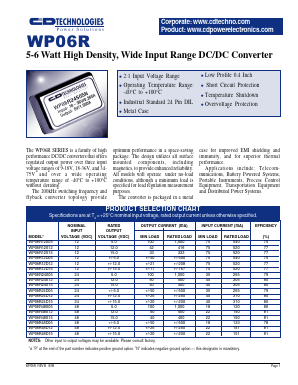 WP06R Datasheet PDF C AND D TECHNOLOGIES