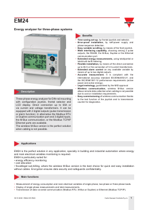 EM24 Datasheet PDF Carlo Gavazzi Holding AG