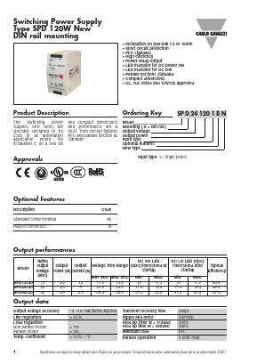 SPD24120 Datasheet PDF Carlo Gavazzi Holding AG