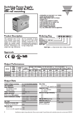 SPD24100 Datasheet PDF Carlo Gavazzi Holding AG