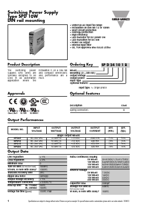 SPD24101B Datasheet PDF Carlo Gavazzi Holding AG