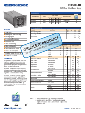 PCI500D-C Datasheet PDF C and D TECHNOLOGIES