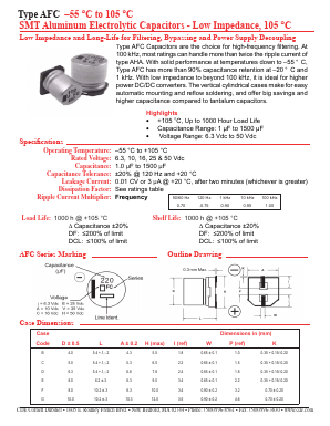 AFC107M16E16T-F Datasheet PDF Cornell Dubilier Electronics