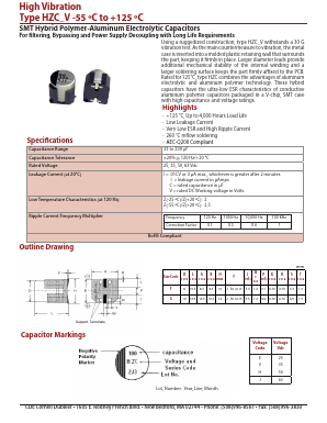 HZC227M025F24VT-F Datasheet PDF Cornell Dubilier Electronics