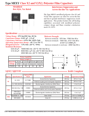 MEXY2A332K Datasheet PDF Cornell Dubilier Electronics
