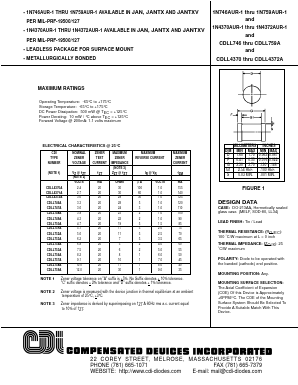 CDLL4370A Datasheet PDF Compensated Devices => Microsemi