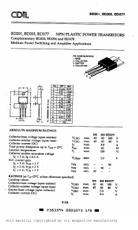 BD201 Datasheet PDF Continental Device India Limited