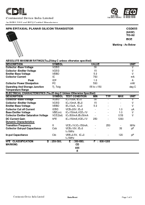 CSD655 Datasheet PDF Continental Device India Limited