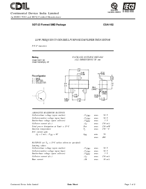 CSA1162 Datasheet PDF Continental Device India Limited