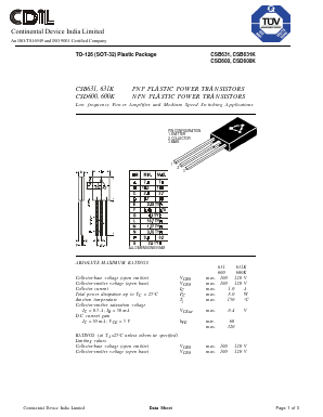 CSB631K Datasheet PDF Continental Device India Limited