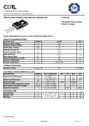 CFD1025 Datasheet PDF Continental Device India Limited