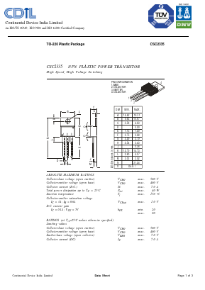 CSC2335 Datasheet PDF Continental Device India Limited