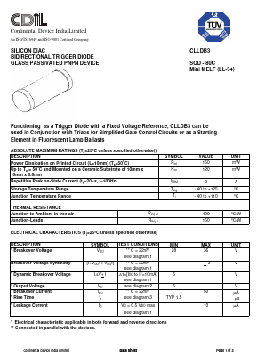 CLLDB3 Datasheet PDF Continental Device India Limited