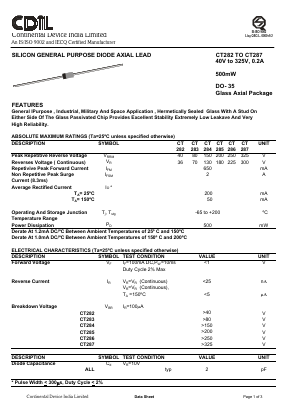 CT282 Datasheet PDF Continental Device India Limited