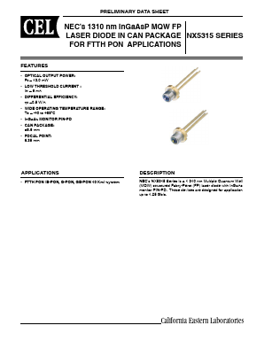 NX5315 Datasheet PDF California Eastern Laboratories.