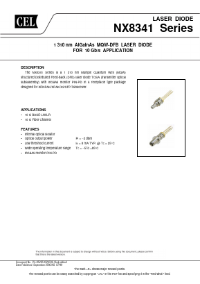 NX8341UJ Datasheet PDF California Eastern Laboratories.