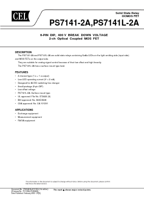 PS7141-2A Datasheet PDF California Eastern Laboratories.