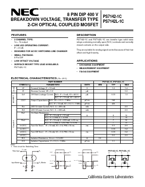 PS7142L-1C-E3 Datasheet PDF California Eastern Laboratories.