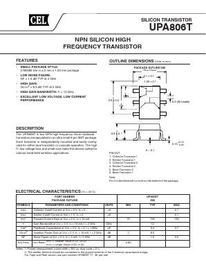 UPA806T-T1-A Datasheet PDF California Eastern Laboratories.