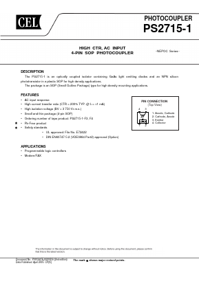 PS2715-1-V-A Datasheet PDF California Eastern Laboratories.