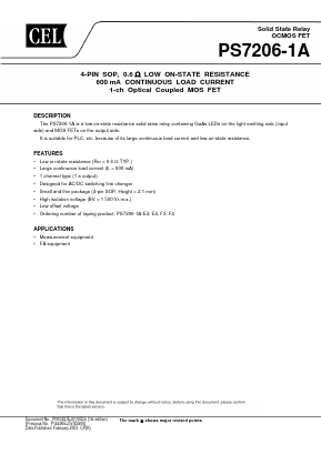 PS7206-1A Datasheet PDF California Eastern Laboratories.