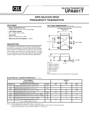 UPA801T Datasheet PDF California Eastern Laboratories.