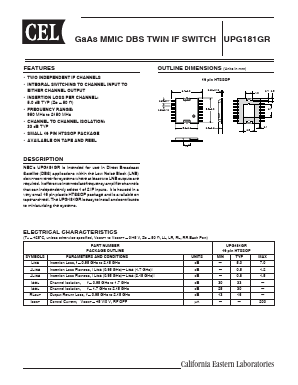 UPG181GR-E1-A Datasheet PDF California Eastern Laboratories.