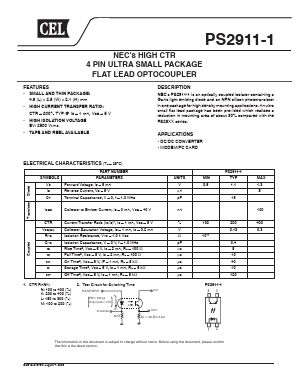 PS2911-1-F3 Datasheet PDF California Eastern Laboratories.