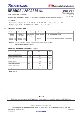 2SC3356-T1B Datasheet PDF California Eastern Laboratories.