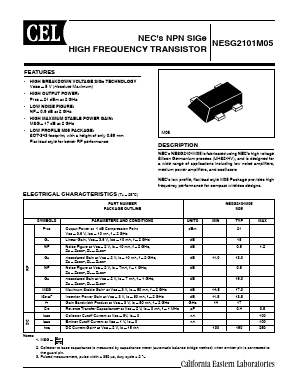 NESG2101M05 Datasheet PDF California Eastern Laboratories.