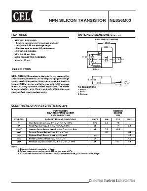 NE856M03-T1-A Datasheet PDF California Eastern Laboratories.