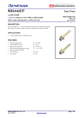 NX6342EP Datasheet PDF California Eastern Laboratories.