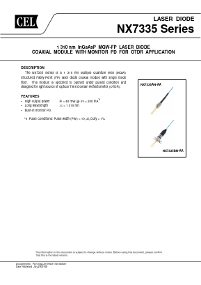 NX7335AN-AA Datasheet PDF California Eastern Laboratories.