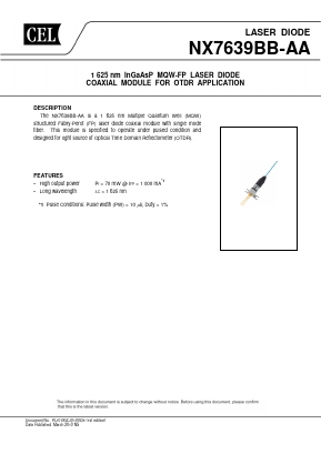 NX7639BB-AA Datasheet PDF California Eastern Laboratories.