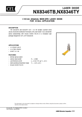 NX8346TB Datasheet PDF California Eastern Laboratories.