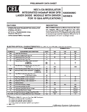 NX8560MC Datasheet PDF California Eastern Laboratories.