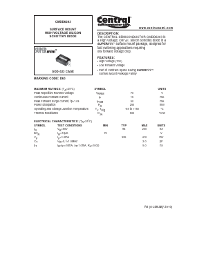 CMDD6263 Datasheet PDF Central Semiconductor Corp