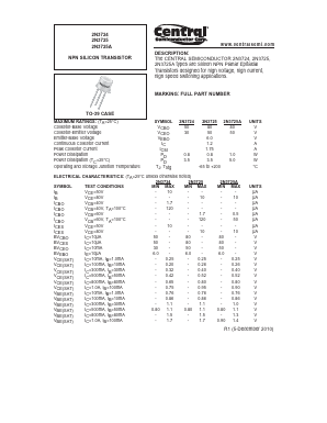 2N3725 Datasheet PDF Central Semiconductor Corp