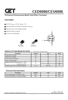 CEU6086 Datasheet PDF CET-MOS Technology Corp.