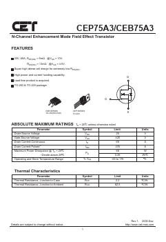 CEP75A3 Datasheet PDF CET-MOS Technology Corp.