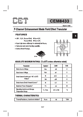 CEM8433 Datasheet PDF Chino-Excel Technology