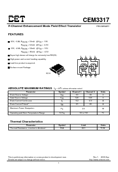 CEM3317 Datasheet PDF Chino-Excel Technology