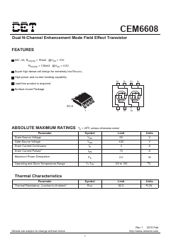 CEM6608 Datasheet PDF Chino-Excel Technology