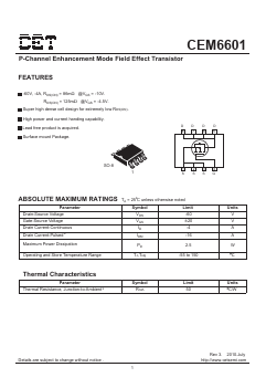 CEM6601 Datasheet PDF Chino-Excel Technology