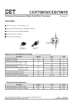 CEP75N10 Datasheet PDF Chino-Excel Technology